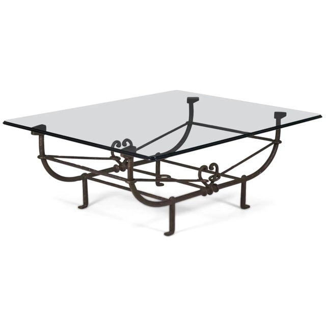 Paul Ferrante "Emilio" Wrought Iron Coffee Table With Glass Top For Sale - Image 10 of 10