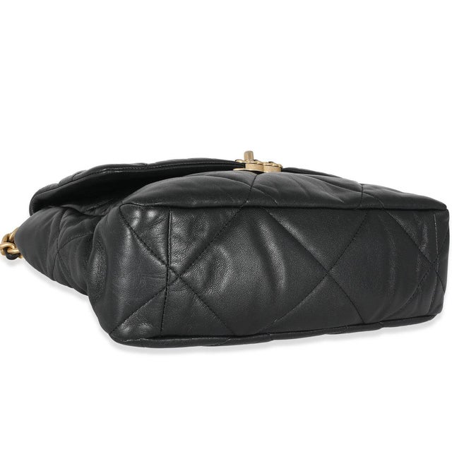 Black Shiny Lambskin Large Chanel 19 Flap Bag For Sale In New York - Image 6 of 9