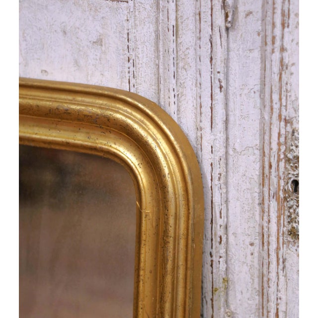 Pair of 19th Century French Louis Philippe Giltwood Mirrors With Floral Motifs For Sale - Image 4 of 9