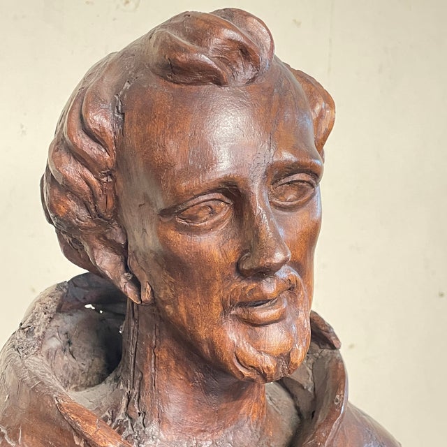 18th Century Baroque Wooden Sculpture of St. Francis of Assisi, Italy For Sale - Image 16 of 18