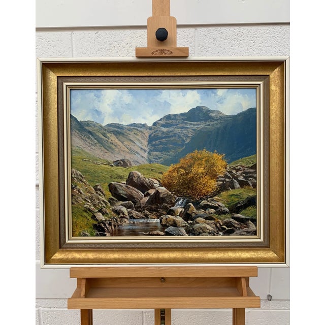 Green Vintage Oil Painting of the English Lake District by Modern British Landscape Artist, 1986 For Sale - Image 8 of 13