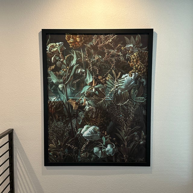 49.6 x 61.8in (or about 4’1” x 5’2” feet) Photograph by Kreetta Järvenpää. Modern, Abstract, style. Black wood frame. I...