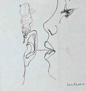 Sergio Barletta, The Secret, Original China Ink, 1970s