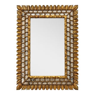 Ornate Gilt & Antiqued Mirror For Sale