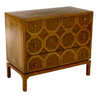 Harold Schwartz for Romweber Acacia and Walnut Wood Three Drawer Commode For Sale