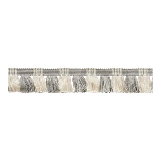 Sample - Schumacher Juno Fringe in Grey & Ivory For Sale