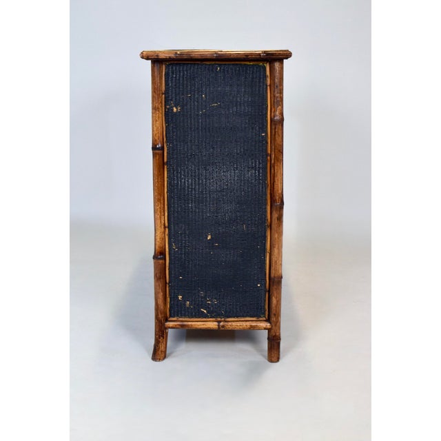 Late 19th C. English Victorian Tortoise Bamboo Console Cabinet For Sale In Philadelphia - Image 6 of 9