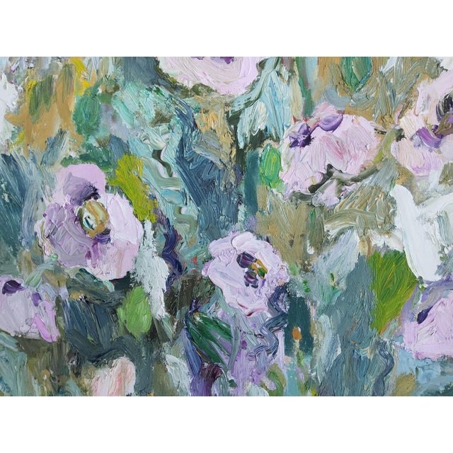 Contemporary Floral Abstract Impressionist Swedish Painting by Bente Bjerregaard For Sale - Image 3 of 17