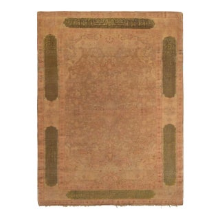 Antique Kayseri Rug in an All Over Green Brown Floral Pattern For Sale