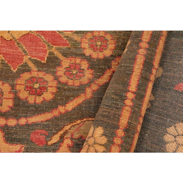 Green 1970s 1970s Vintage Tribal Low Pile Green/Green Wool Rug - 6'3" X 8'3" For Sale - Image 8 of 10