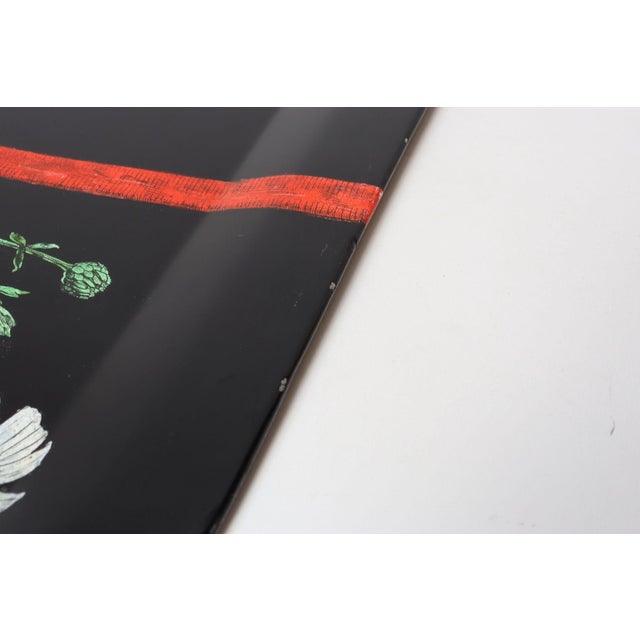 Large Vintage Lacquered Metal Litho Ribbon and Floral Tray by Piero Fornasetti For Sale - Image 13 of 18