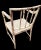 Traditional Vintage Distressed Faux Bamboo Cane Seat Tan Side Arm Chair For Sale - Image 3 of 8