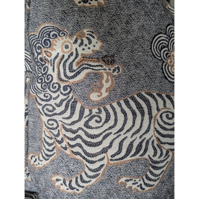 Chinoiserie Designer Chinoiserie Tibetan Tiger Pillow Covers - A Pair For Sale - Image 3 of 16