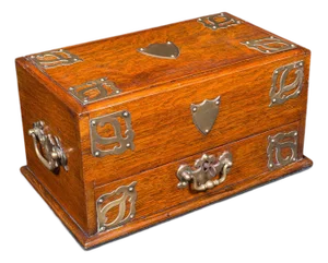Antique Smoker's Box, English, Oak, Brass, Cigar Case, Club Lounge, Edwardian