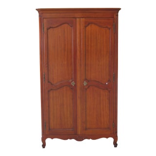 1990s Vintage Kindel Classic Cherry French Louis XV Style Bedroom Armoire For Sale