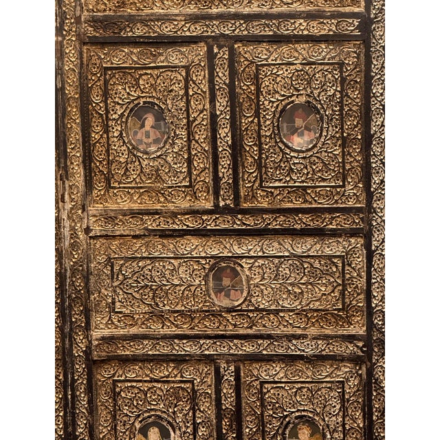 19th Century Anglo-Indian Four-Panel Screen For Sale - Image 9 of 14