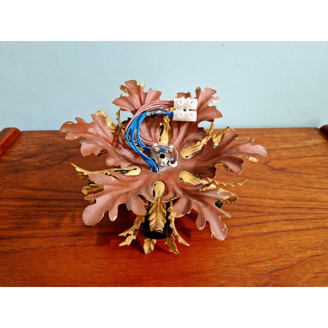 Italian Ceiling Light in Gilded Metal from Banci Firenze, 1970 For Sale - Image 10 of 11