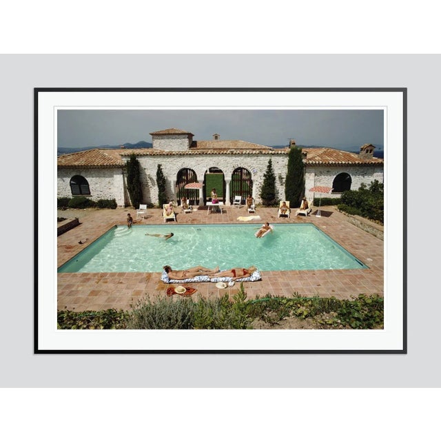 Modern Contemporary Pool in St Tropez 1970 by Slim Aarons Framed 40x30" C-Print For Sale - Image 3 of 3