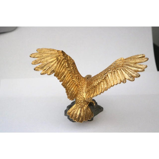 Metal American Eagle by Tripp Gilt Bronze Figurine For Sale - Image 7 of 11