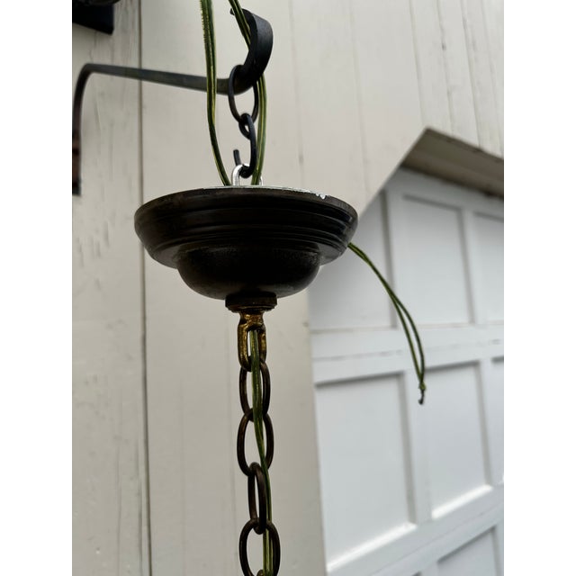 Old Lights On is pleased to offer this vintage five arm Crystal and brass chandelier. It is rewired and ready to install....