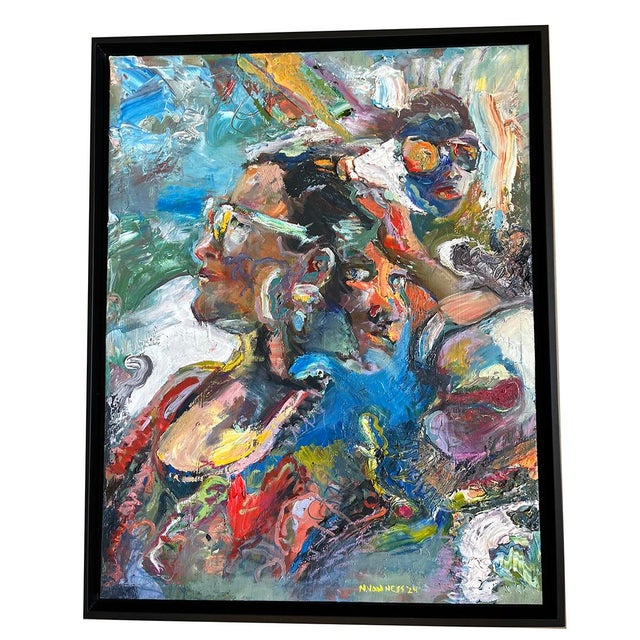 Wood "Keep Your Chin Up", Oil Painting, Framed, by Van Ness For Sale - Image 7 of 8