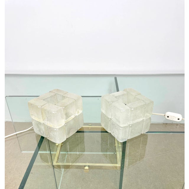 Murano Glass Cube Lamps by Albano Poli for Poliarte, Italy, 1970s, Set of 2 For Sale - Image 11 of 17
