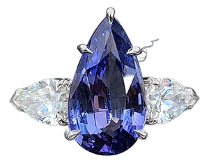 5.09 Ct Gia Certified Nh Color Change Sapphire & Diamond Ring Size 6.5