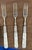 English Antique Mother of Pearl Handle Cocktail Forks/Hors D’ Oeuvre Forks Set of 3 For Sale - Image 3 of 4