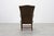 Mid-Century Modern Wing Back Chair in Green Leather, 1980s For Sale - Image 14 of 15