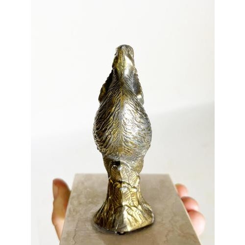 Metal Rooster Bookends in Marble and Brass, France, 1970, Set of 2 For Sale - Image 7 of 12