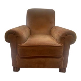 1960s Suede Club Chair For Sale