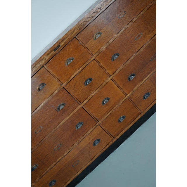 Industrial Large Dutch Oak Apothecary Cabinet, 1930s For Sale - Image 3 of 18