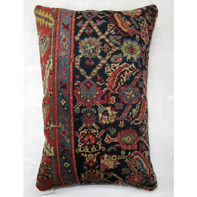 Persian Traditiona; Navy Persian Mahal Rug Pillow For Sale - Image 3 of 5