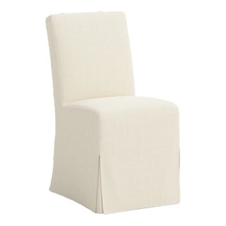Stoffer Home x Cloth & Company Lindy Slipcover Dining Chair in Relaxed Linen Cream For Sale
