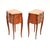 Antique French Inlaid Parquetry Marble Top Bedside Chests, 1900, Set of 2 For Sale - Image 4 of 11