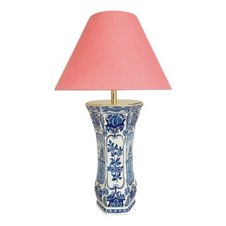 Antique Delft Table Lamp For Sale