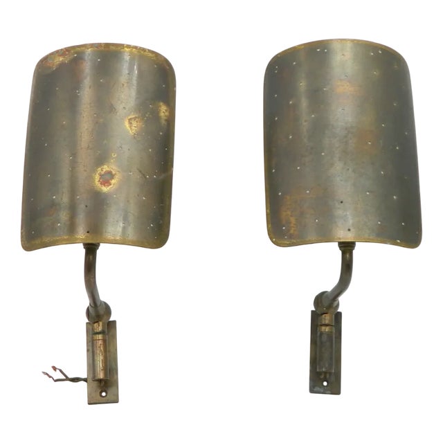 Brass Wall Lights by Rupert Nikoll, 1950, Set of 2 For Sale