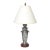 Art Nouveau Rosso Levanto Marble Base & Pewter Table Lamp Signed E. Lelièvre For Sale