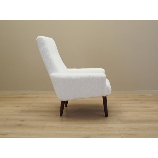 Wood Danish White Armchair, 1970s For Sale - Image 7 of 10
