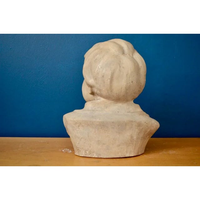 Sculpture Materials Plaster Children's Bust, 1926 For Sale - Image 7 of 9
