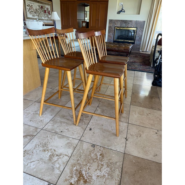 2000 - 2009 Thomas Moser Eastward Bar Stools (4) For Sale - Image 5 of 12