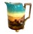 Teal Early 20th Century Highland Cattle at Sunset on an Antique Porcelain Pitcher For Sale - Image 8 of 12