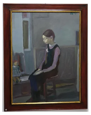 Igor Smekalov, Little Girl and Doll, Blue Figurative, Orenburg 1965, Oil Painting
