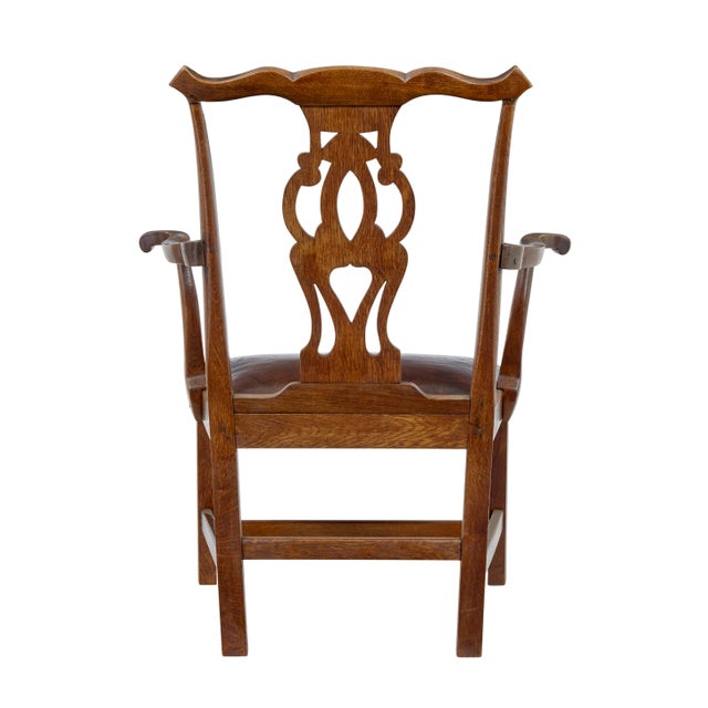 19th Century Shepherds Crook Oak Armchair, 1840s For Sale - Image 6 of 9