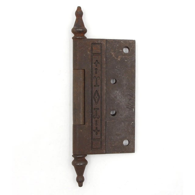 Vintage Aesthetic 4.5 X 4.5 In. Black Cast Iron Butt Door Hinge For Sale - Image 4 of 4