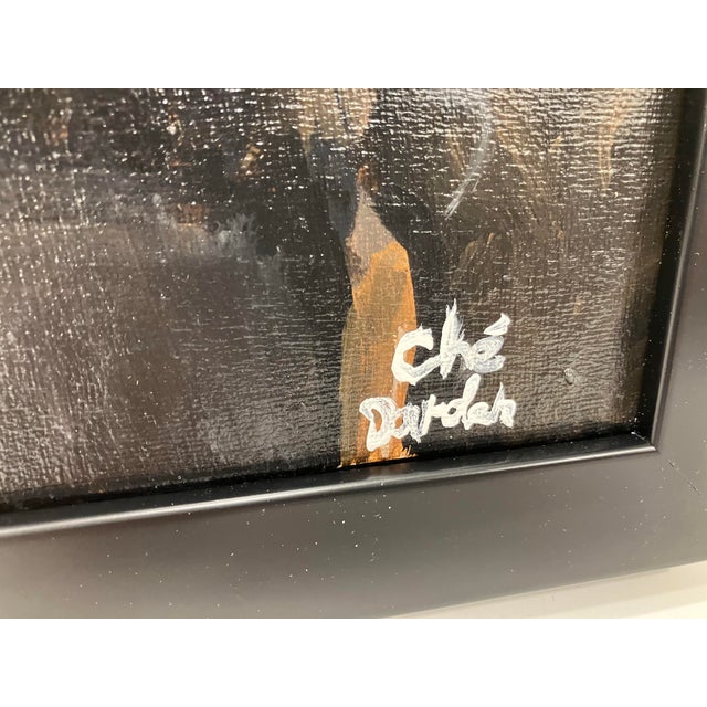 Textile Oil Painting Signed Che Darden “ Rhythm & Blues” For Sale - Image 7 of 8