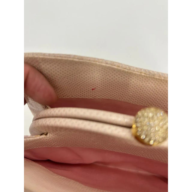 Glass Judith Leiber Pink Lizard Crystal Strap Bag For Sale - Image 7 of 12