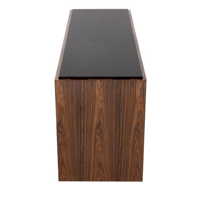 Wood Contemporary Mahogany Waterfall Credenza For Sale - Image 7 of 8