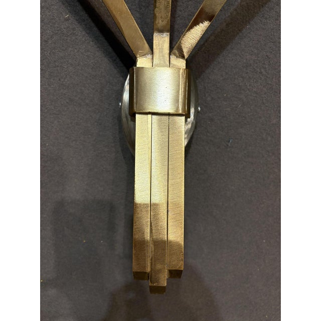 Satin Brass Wall Lamps, 1990s, Set of 2 For Sale - Image 6 of 8