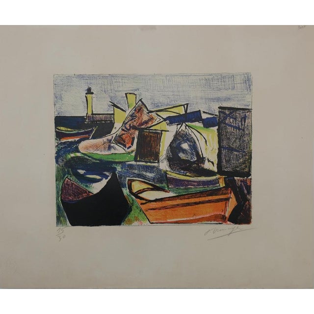 François Desnoyer, Le port de Sète, Lithograph For Sale - Image 8 of 8